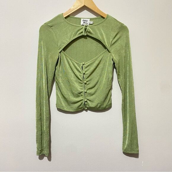 NWOT Princess Polly Nikita Long Sleeve Top Green - Picture 4 of 4